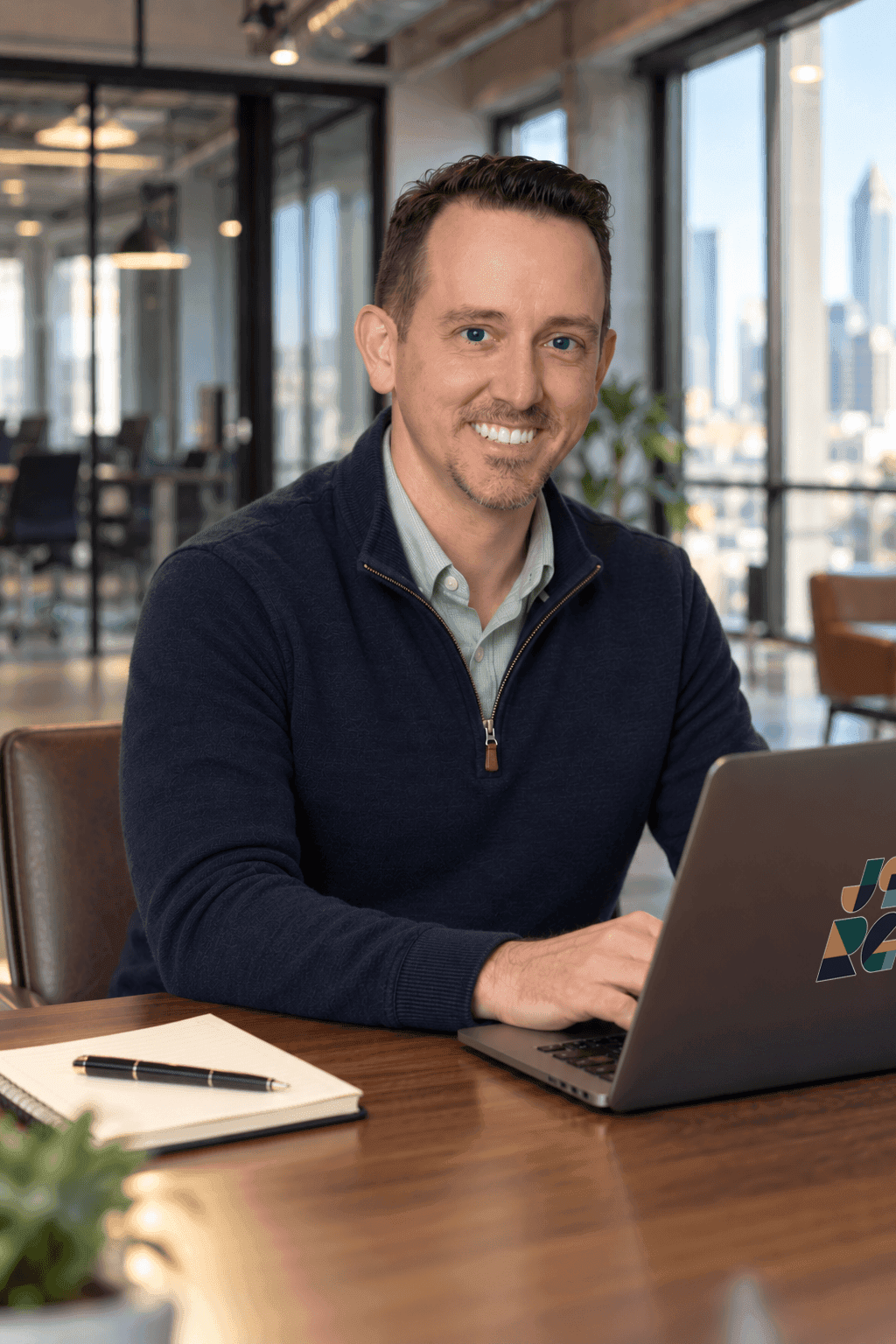 Scott Everhart, founder of JSRG Ventures, working directly on a client engagement as an independent alternative to a fractional CMO agency